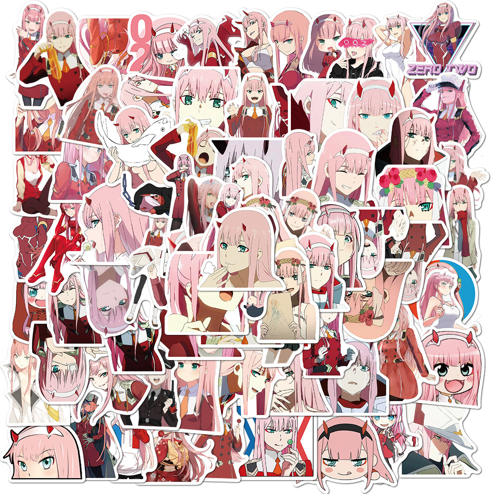 10 50 100Pcs Japan Anime Stickers Darling in the Franxx ZERO TWO Laptop Suitcase Skateboard Graffiti 2 - Darling In The FranXX Store