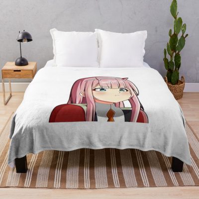 Darling In The Franxx : Zerotwo Cute Meme Throw Blanket Official Darling In The FranXX Merch