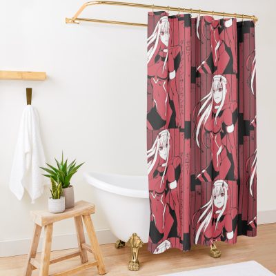Zero Two Red Darling In The Franxx Anime T- Tshirt Shower Curtain Official Darling In The FranXX Merch