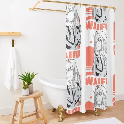 Zero Two Waifu - Tshirt Shower Curtain Official Darling In The FranXX Merch