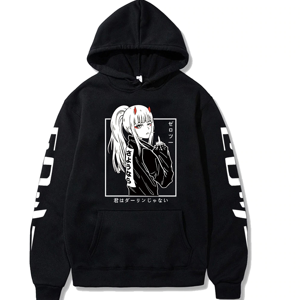 2022 Anime Darling In The Franxx Zero Two Hip Hop Manga Hoodie Japanese Streetwear Women Men - Darling In The FranXX Shop