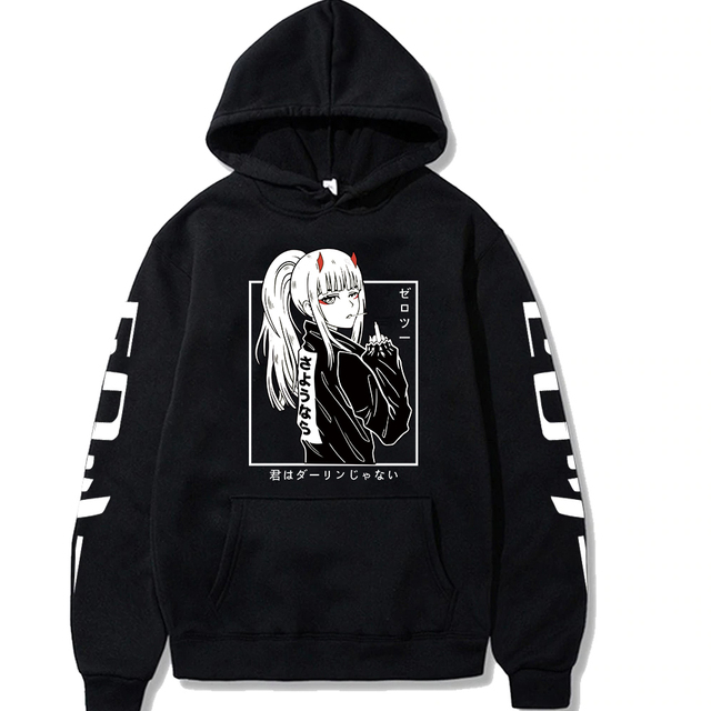 2022 Anime Darling In The Franxx Zero Two Hip Hop Manga Hoodie Japanese Streetwear Women - Darling In The FranXX Shop