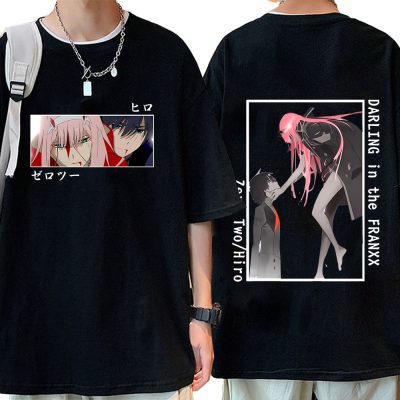 Anime Darling In The Franxx Men Women Casual Short Sleeve T Shirt Harajuku Zero Two Hiro - Darling In The FranXX Store