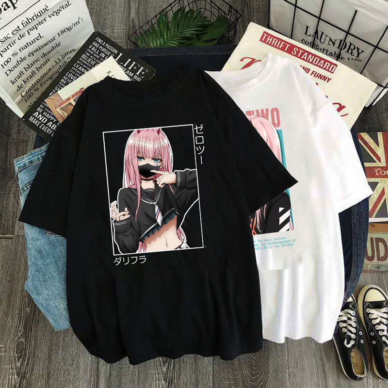 Darling In The Franxx Japanese Anime T shirt Men Kawaii Cartoon Zero Two T Shirt Harajuku - Darling In The FranXX Shop