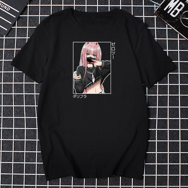 Darling In The Franxx Japanese Anime T shirt Men Kawaii Cartoon Zero Two T Shirt - Darling In The FranXX Shop