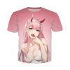 Darling In The Franxx T Shirts Anime Sexy Girl Zero Two 3D Printed Streetwear Men Women 5.jpg 640x640 5 - Darling In The FranXX Shop