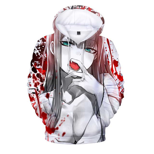 Zero Two 3D Hoodies Sweatshirt 2021 Autumn Winter Anime Graphic Hoodie DARLING In The FRANXX - Darling In The FranXX Shop