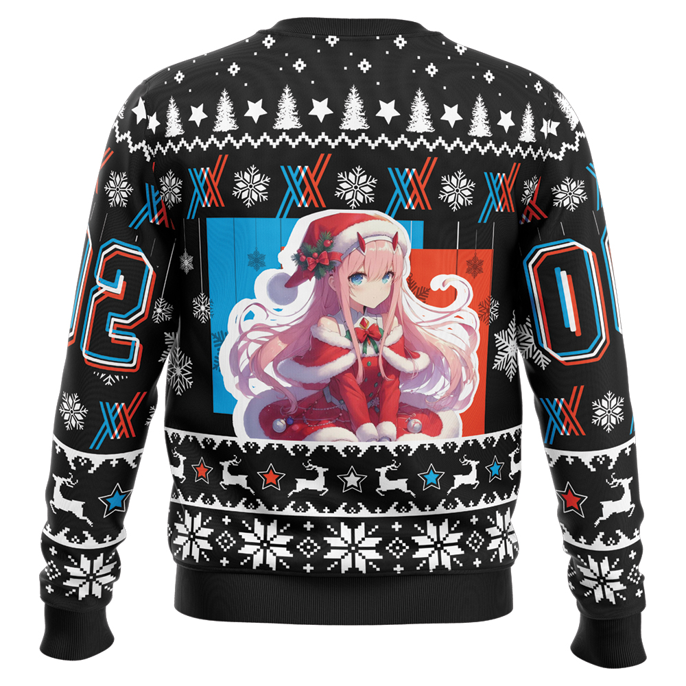 Darling Merry Christmas Darling in the FranXX Ugly Christmas Sweater BACK mockup - Darling In The FranXX Shop