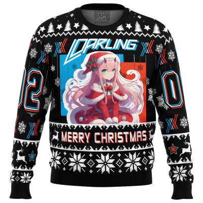 Darling Merry Christmas Darling in the FranXX Ugly Christmas Sweater FRONT mockup - Darling In The FranXX Shop