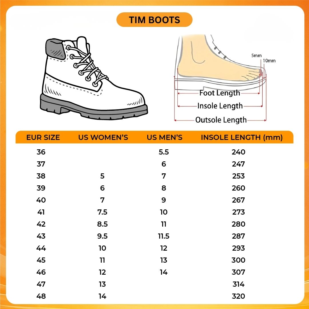 Tim Boots V1 Size Chart - Darling In The FranXX Store